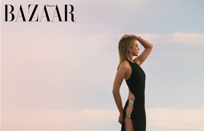 Jennifer Aniston - April 2016 Harpers Bazaar - Standing in Custom Pool by Paolo Benedetti     Malibu, CA
